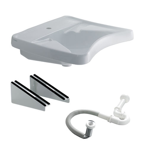 Lavabo sospeso - 60001 - PRESTO - in ceramica / per disabili / rettangolare