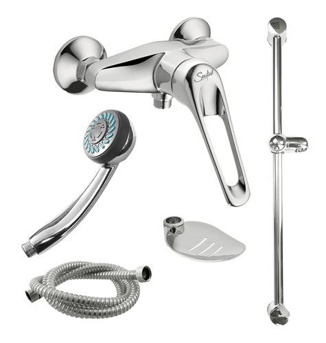 Miscelatore da doccia - 75549 - PRESTO - da parete / in ottone cromato / da bagno