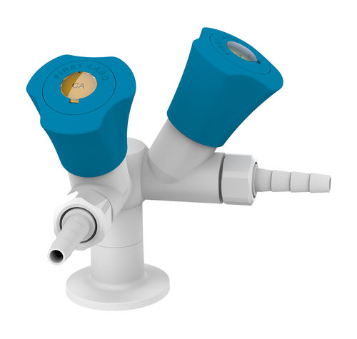 Rubinetto per lavabo - Prise sur table à deux robinets à 90°: 76815 - PRESTO - da appoggio / in Rilsan® / da interno