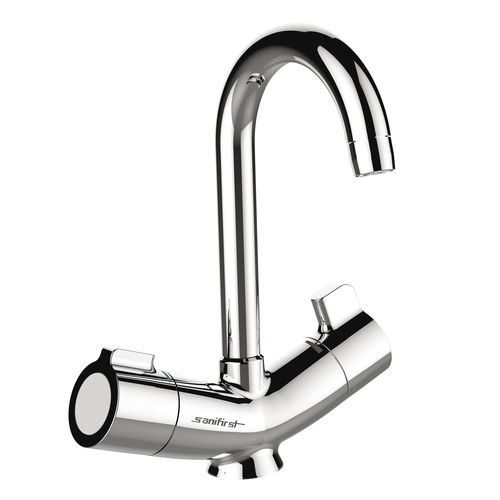 Miscelatore doppio comando per lavabo - SANIFIRST MASTERMIX&reg; 75952 - PRESTO - da appoggio / termostatico / in zama cromato