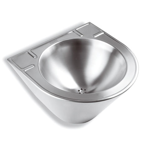 Lavabo a muro - 71016 - PRESTO - in acciaio inossidabile / singolo / rotondo