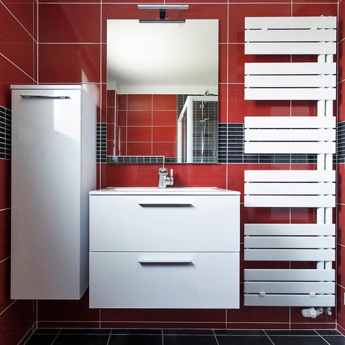 Mobile lavabo doppio - ANTARA : BLANC | NOIR - PYRAM INDUSTRIES - sospeso / in melaminico / contemporaneo
