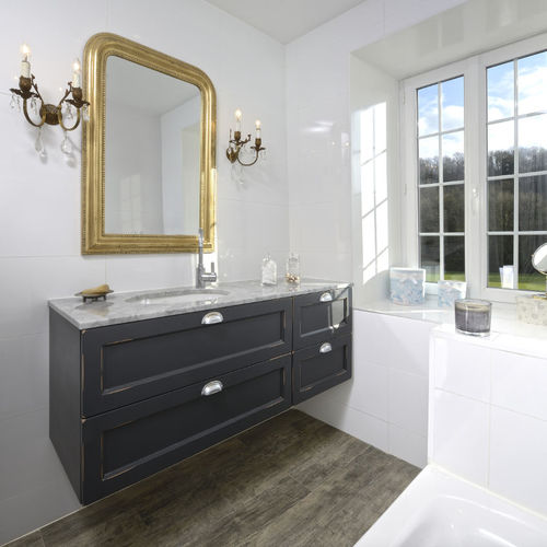 Mobile lavabo sospeso - MAULNES ERABLE : CHARBON ANTIQUE - PYRAM INDUSTRIES - in acero / in marmo / classico