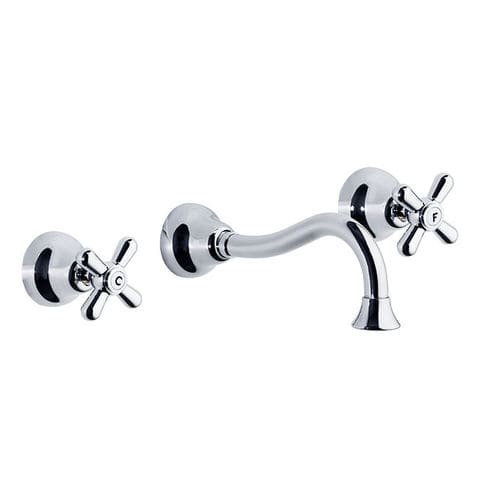 Miscelatore doppio comando per lavabo - 3120C - RAMON SOLER - da parete / in ottone cromato / in nichel