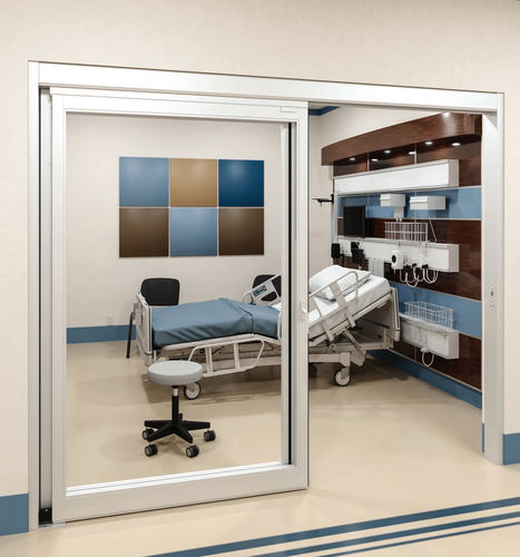 Porta da interno - VersaMax 2.0 ICU - ASSA ABLOY Entrance Systems - in metallo / scorrevole / telescopica