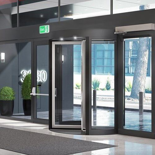 Porta d'ingresso - RD100 - ASSA ABLOY Entrance Systems - in alluminio / in alluminio anodizzato / girevole