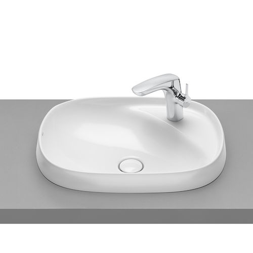 Lavabo da semincasso - BEYOND - ROCA - in porcellana / ovale / contemporaneo