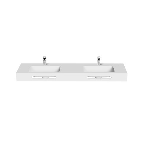 Lavabo sospeso - MODO - ROCA - in composito / su misura / doppio