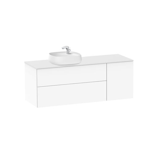 Mobile lavabo sospeso - BEYOND - ROCA - in agglomerato / contemporaneo / con cassetti