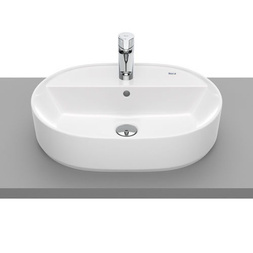 Lavabo da appoggio - THE GAP ROUND  - ROCA - in porcellana / ovale / contemporaneo