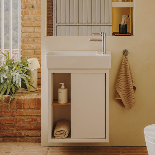 Mobile lavabo sospeso - TURA - ROCA - in MDF / contemporaneo / 1 porta