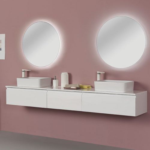Mobile lavabo doppio - VIDA - ROYO GROUP - sospeso / in noce / contemporaneo