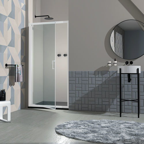 Parete doccia pivotante - B3900 - SAMO - d'angolo / in vetro temprato / vetro trasparente
