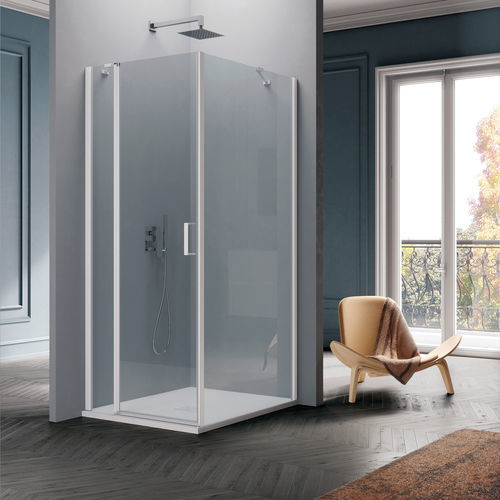 Box doccia in vetro - polaris - SAMO - con porta pivotante / d'angolo / contract