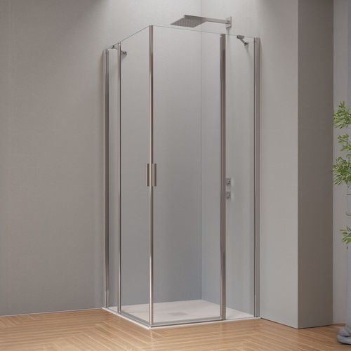 Parete doccia battente - HINGED DOOR WITH INLINE FIXED PANEL + HINGED DOOR WITH INLINE FIXED PANEL B2910 - SAMO - rettangolare / d'angolo / d'angolo