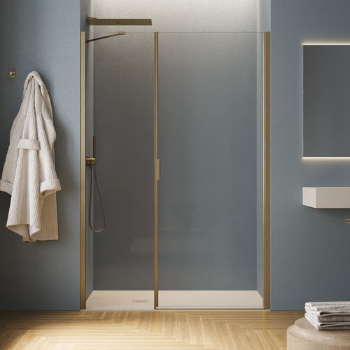 Parete doccia battente - HINGED DOOR ON FIXED INLINE B2830 - SAMO - rettangolare / a nicchia / in vetro temprato