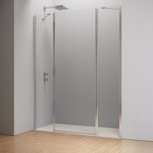 Parete doccia battente - HINGED DOOR WITH TWO INLINE FIXED PANEL B2850 - SAMO - rettangolare / a nicchia / in vetro temprato