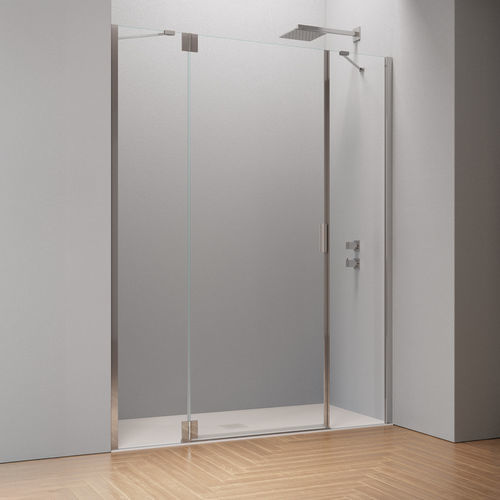 Parete doccia battente - Hinged door with two inline fixed panels B3150 - SAMO - rettangolare / a nicchia / in vetro temprato