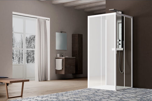 Parete doccia fissa - AMERICA QUATTRO SP - SAMO - d'angolo / in vetro temprato / vetro trasparente
