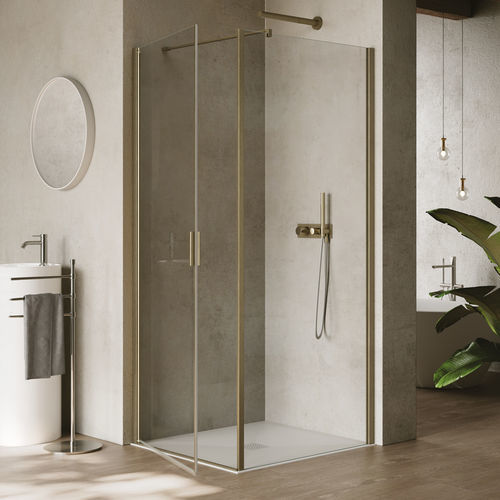 Parete doccia battente - HINGED DOOR + FIXED WALL B2941 - SAMO - d'angolo / in vetro temprato / su misura