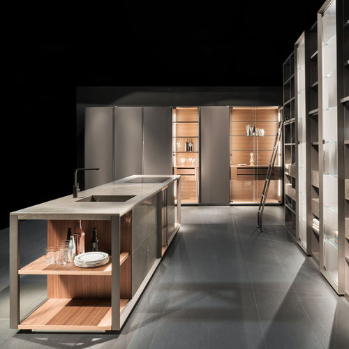 Cucina contemporanea - VISION - Tisettanta - in legno laccato / in vetro / in pietra
