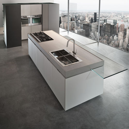 Cucina contemporanea - SOYA  - Tisettanta - in legno / in vetro / con isola