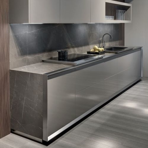 Cucina contemporanea - MILANO - Tisettanta - in legno / in vetro / in pietra
