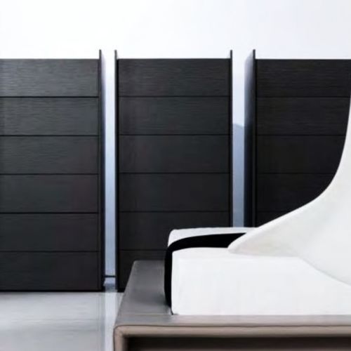 Cassettiera contemporanea - TRAY - Tisettanta - in wengé / in legno laccato / nera