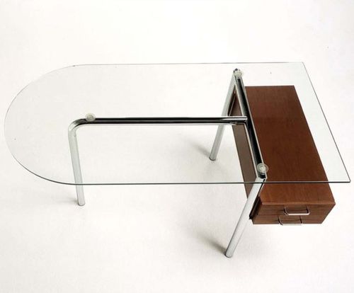 Scrivania in vetro temprato - MIRTO - Tisettanta - da terra / contemporanea / in legno