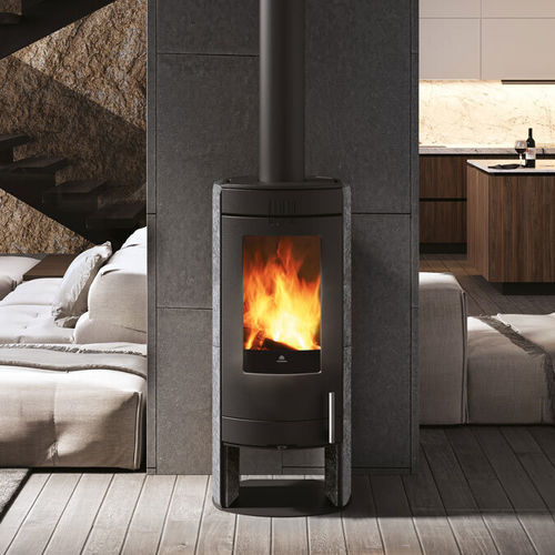 Stufa a legna - POLO OPEN EVO - EDILKAMIN - 5 kW...10 kW / da appoggio / contemporanea