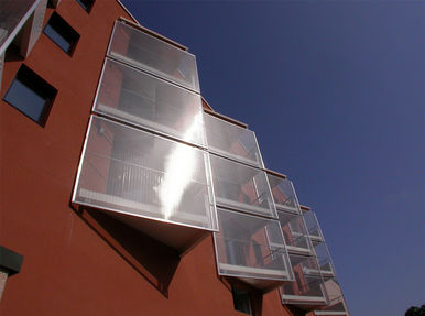 Frangisole in metallo - ANDRITZ EUROSLOT Architecture - in maglia metallica / per facciata / verticale