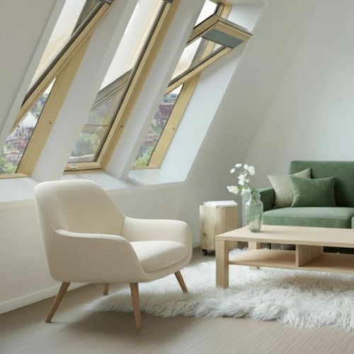 Finestra da tetto in alluminio - FYP-V P50 APMX - FAKRO - in pino / legno alluminio / a bilico con asse laterale