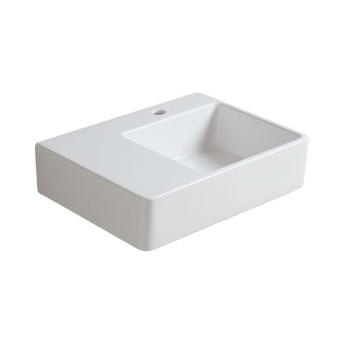 Lavabo sospeso - QU 60D - SIMAS ACQUA SPACE - in ceramica / con miscelatore / rettangolare