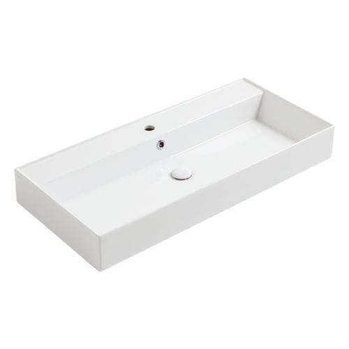 Lavabo sospeso - AG 101 - SIMAS ACQUA SPACE - in ceramica / con miscelatore / rettangolare
