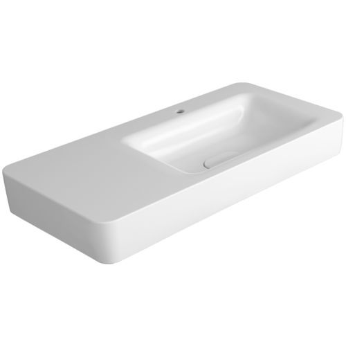 Lavabo consolle - HE 12 - SIMAS ACQUA SPACE - in ceramica / con piano integrato / rettangolare
