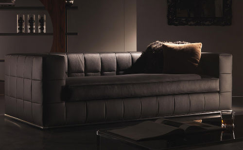 Divano contemporaneo - QUAD - KHAOS - in pelle / bianco