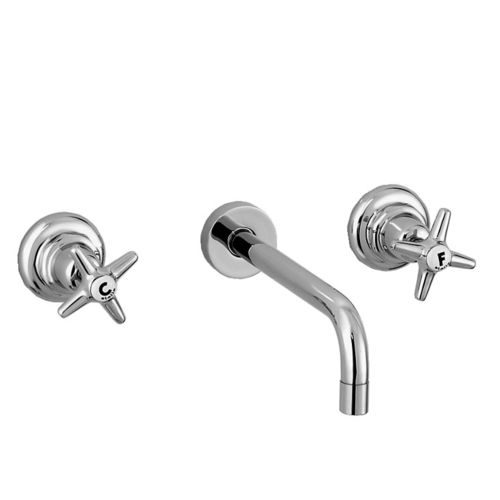 Miscelatore doppio comando per lavabo - 3863 - RUBINETTERIE STELLA - da parete / da incasso / in ottone cromato