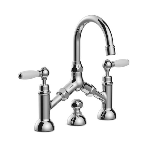Miscelatore doppio comando per lavabo - 3215-351 - RUBINETTERIE STELLA - da appoggio / in metallo cromato / da bagno