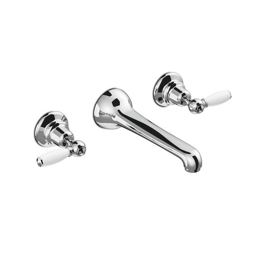 Miscelatore doppio comando per lavabo - 3229 - RUBINETTERIE STELLA - da parete / da incasso / in metallo cromato