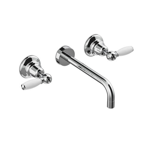 Miscelatore doppio comando per lavabo - 3863 - RUBINETTERIE STELLA - da parete / da incasso / in metallo cromato