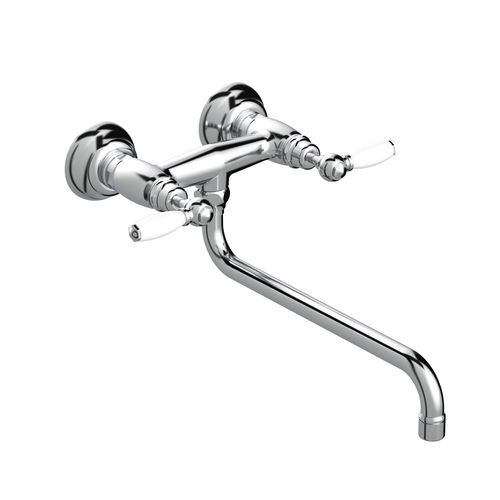Miscelatore doppio comando da parete - 3243-300 - RUBINETTERIE STELLA - in metallo cromato / da cucina / 2 fori