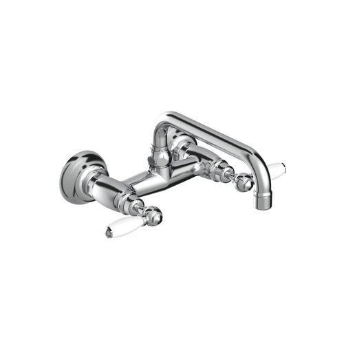 Miscelatore doppio comando da parete - 3245-200 - RUBINETTERIE STELLA - in metallo cromato / da cucina / 2 fori
