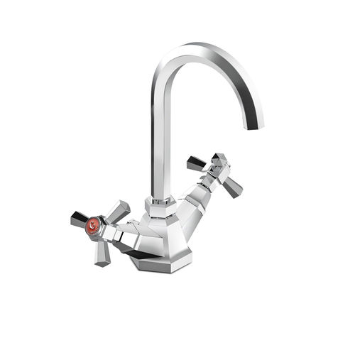 Miscelatore doppio comando per lavabo - 3217 - RUBINETTERIE STELLA - da appoggio / in metallo cromato / in bronzo