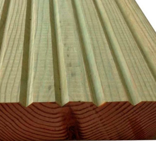 Listone per esterno in legno - JUMBO - FP BOIS - con scanalature / PEFC