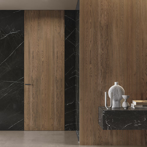 Porta da interno - FILOMURO ONDA - GAROFOLI - in rovere / battente / contemporanea