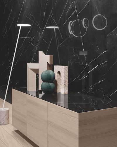 Pannello decorativo di rivestimento - SMOOTH FULL-HEIGHT PANELLING MARBLE GLASS EFFECT - GAROFOLI - per arredamento / da parete / per interni