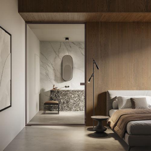 Porta da interno - Total Biglass - GAROFOLI - in vetro / in metallo / battente