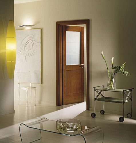 Porta da interno - PANGEA : BIDRIA - GAROFOLI - in legno / battente / semivetrata