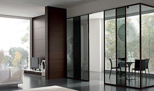 Porta da interno - Gdesigner: 1M2007 full height - GAROFOLI - in legno / scorrevole / vetrata