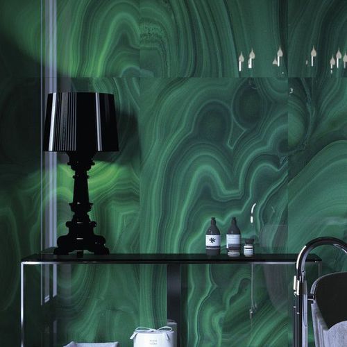 Piastrella in gres porcellanato - PRECIOUS STONES : MALACHITE - Fiandre - da interno / da parete / rettangolare